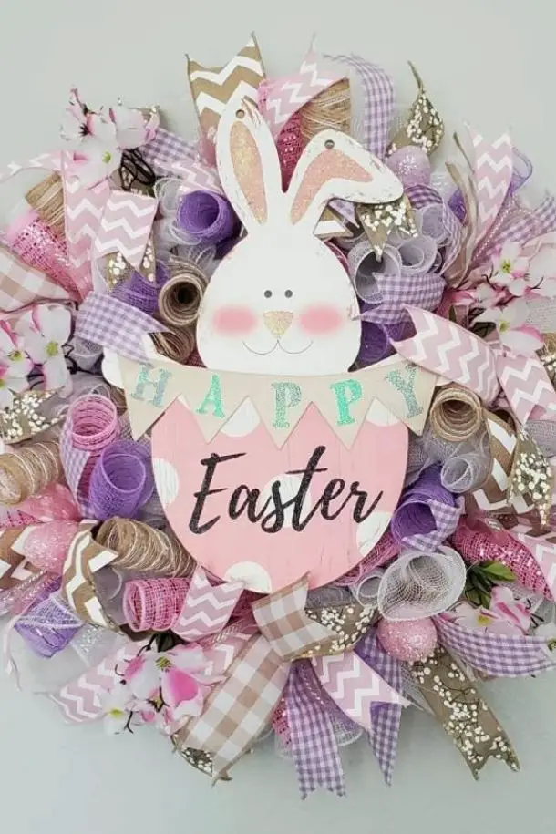 57 Best Pastel Dream Easter Spring Wreaths For Front Door 48 Bunny WreathSpring WreathHappy Easter WreathEaster Bunny Wreath