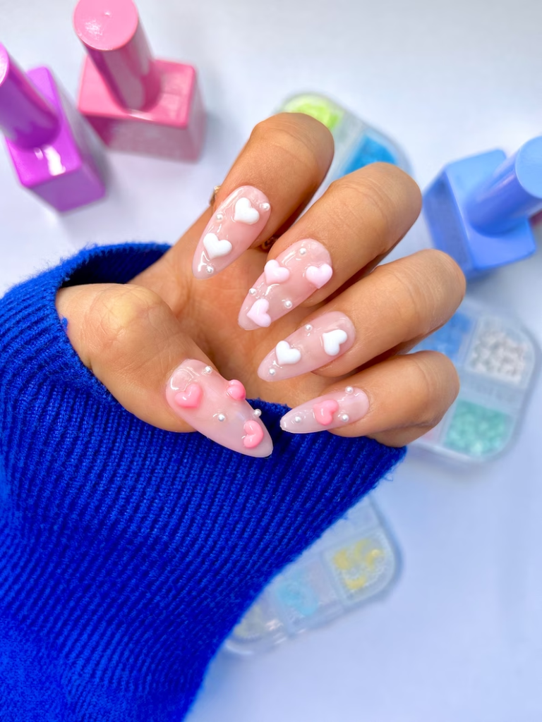 35 Beautiful Heart Nail Designs To Spread Your Love 14 image 37