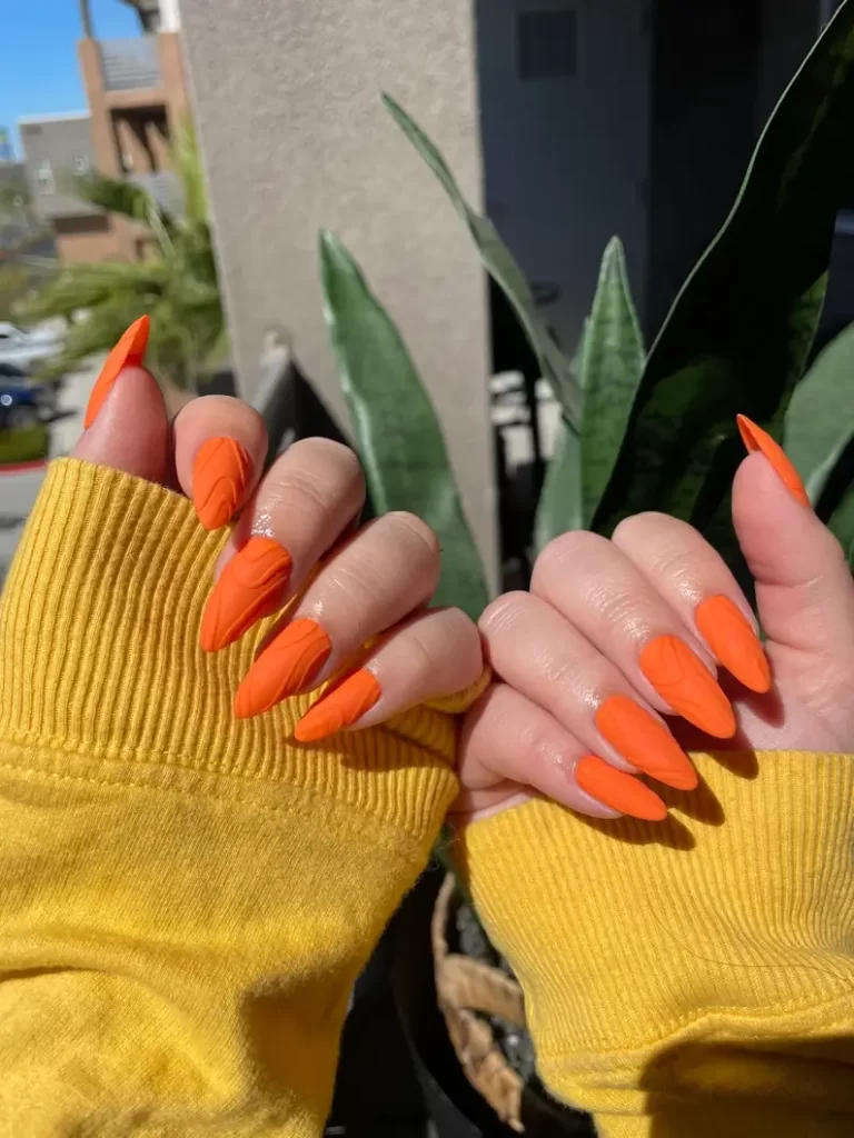 Burnt Orange Nails 1