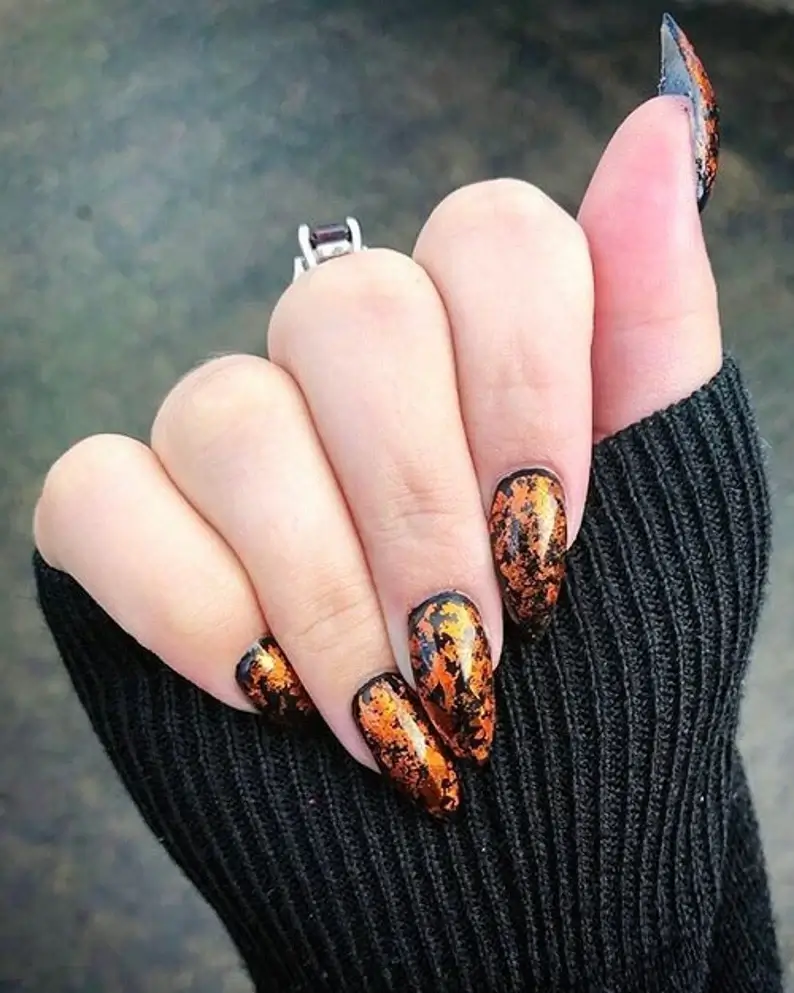 Burnt Orange Nails 16