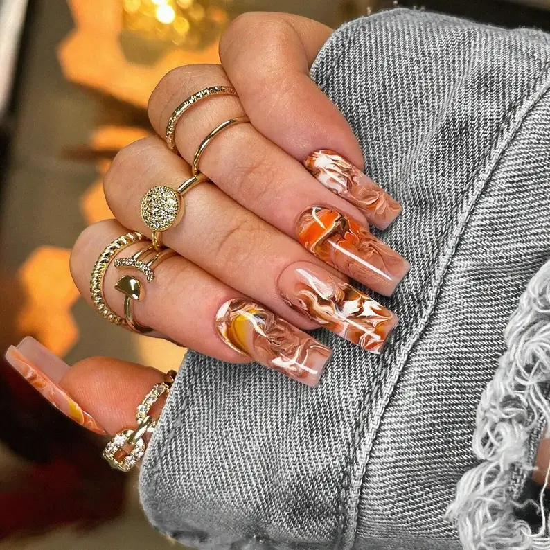 Burnt Orange Nails 26