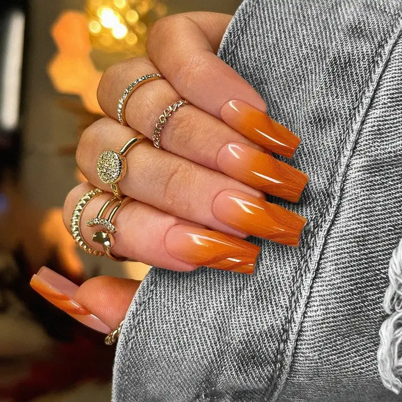 Burnt Orange Nails 4
