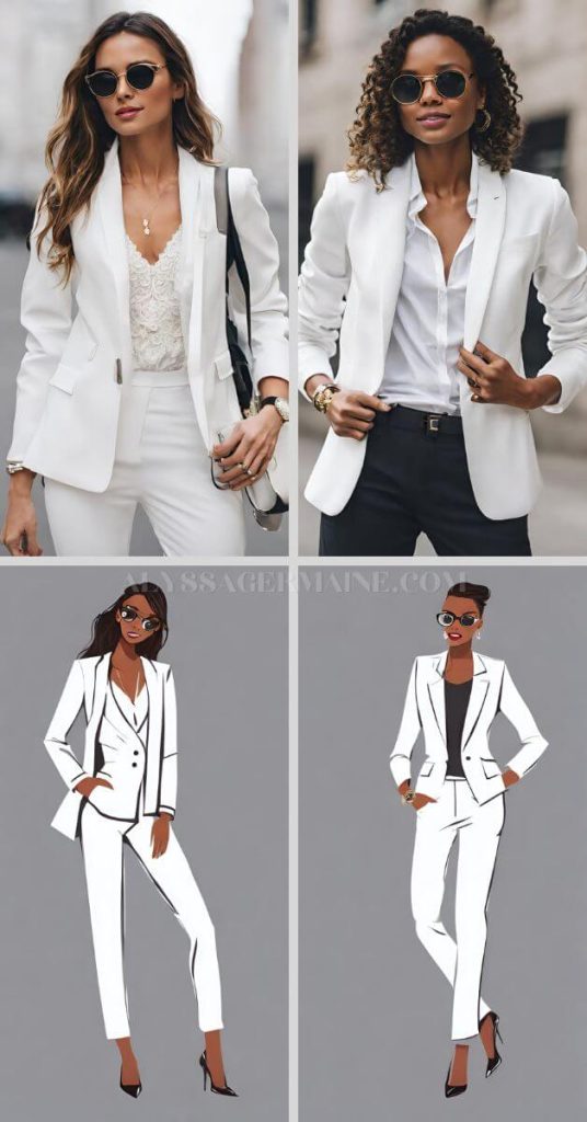 what to wear with white jacket female