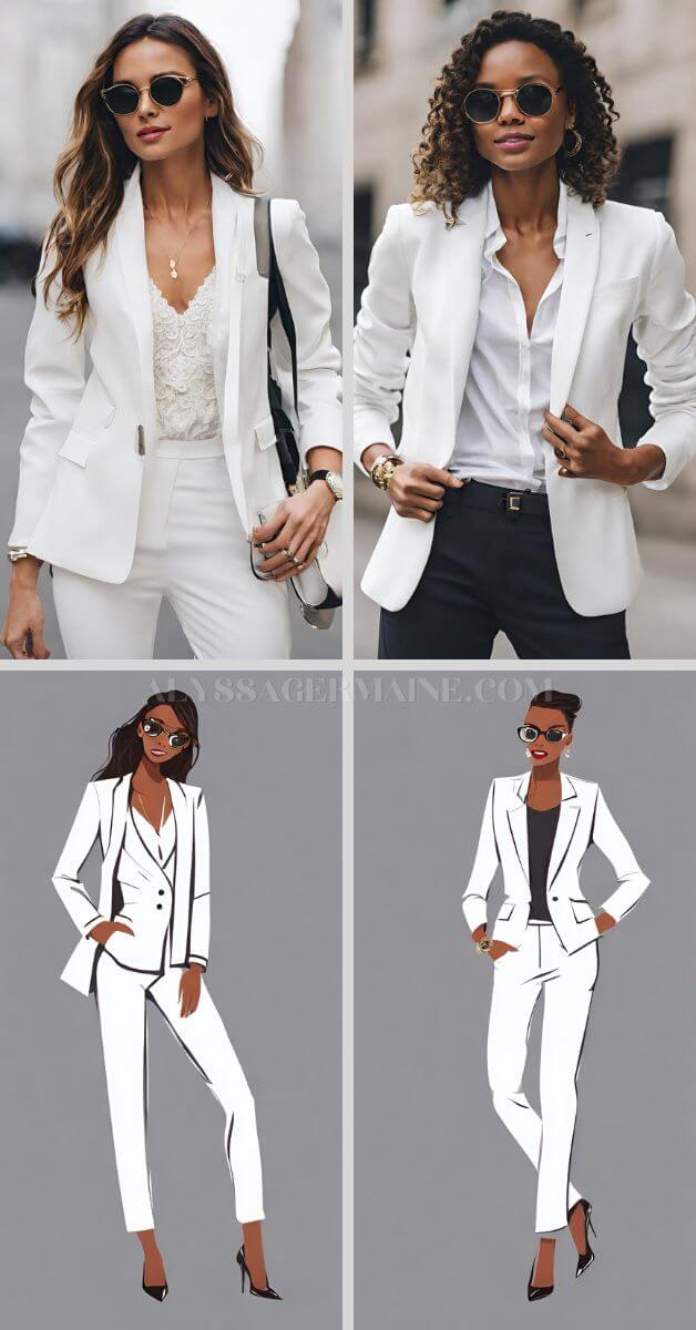 what to wear with white jacket female